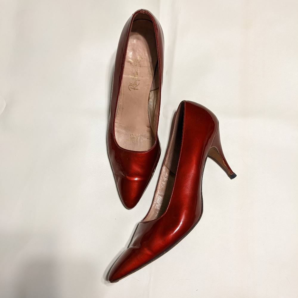 Vintage Bombshell Ruby Red Pumps 8